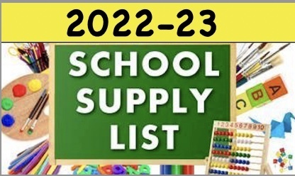 2022-23 School Supply Lists 