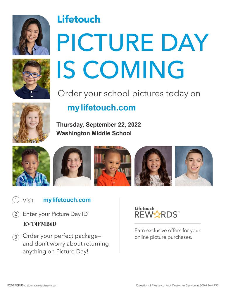 Picture Day is Coming! Washington Middle School