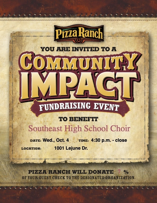 Southeast Choir Pizza Ranch Fundraiser Southeast High School