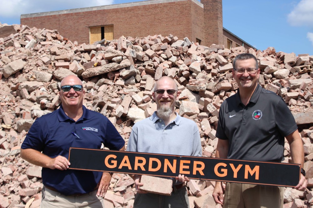 Mike Grousen , Andy Gardner & Jason Wind posing at the former Gardner Gym site