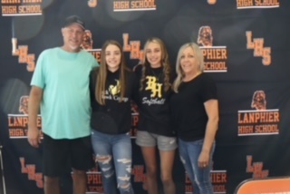 Laney Parker and her family at her signing day.