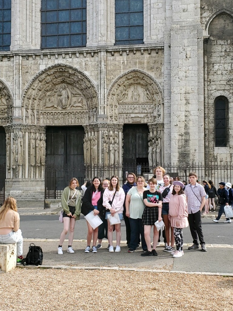 students at Chartres Cathedral