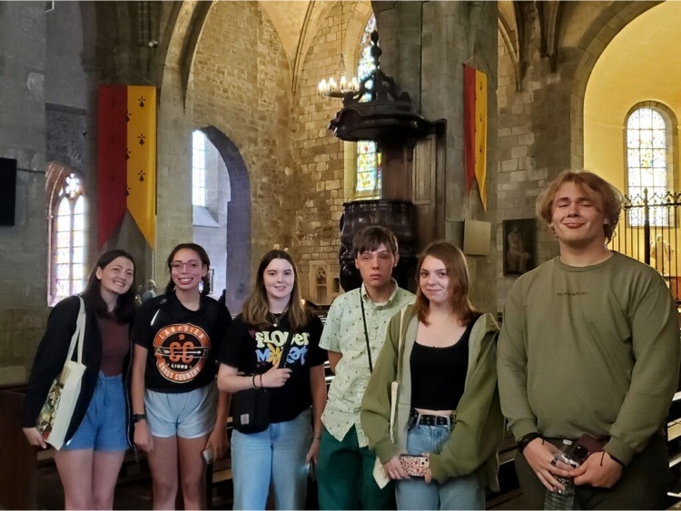 group shot of students in France