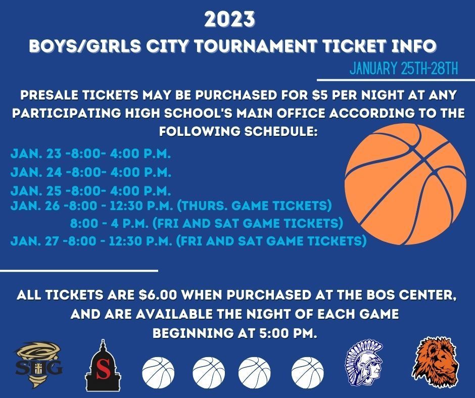 Boys and Girls Basketball Tournament Ticket Info 