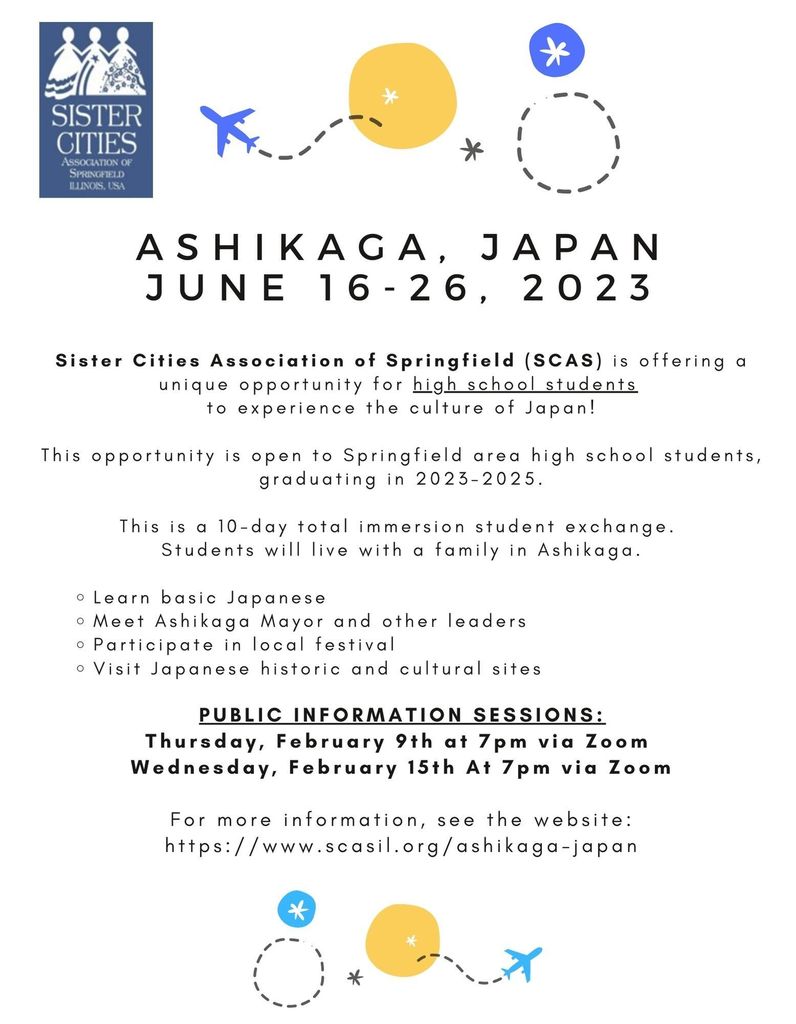 Ashikaga | Sister Cities trip information June 16 - 26 2023 