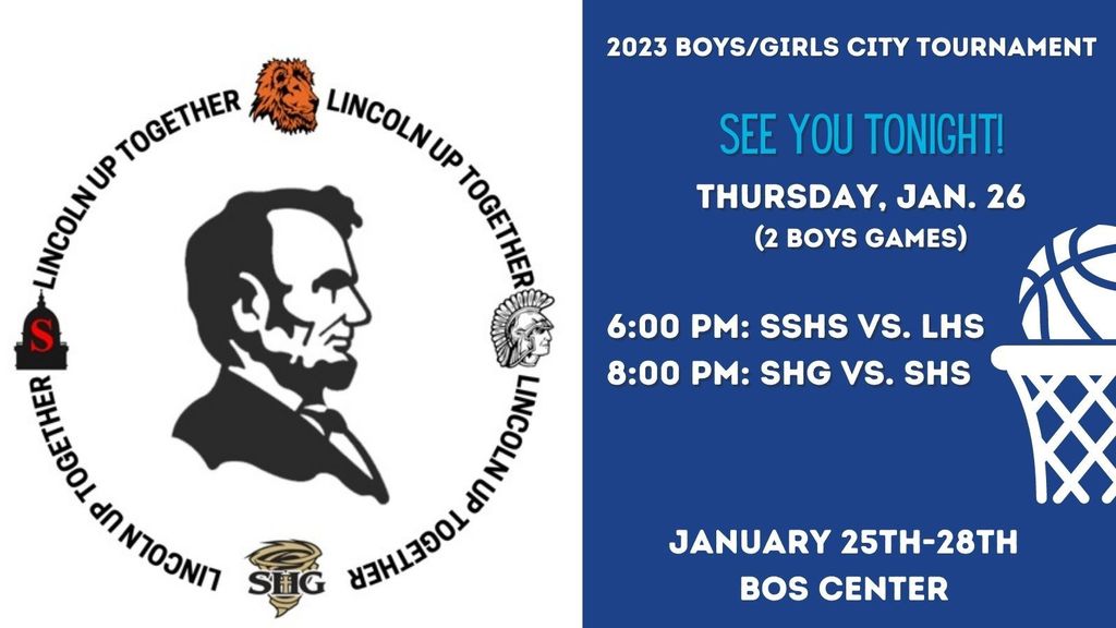 night 2 City tournament Thursday Jan 26. 6:00 pm SSHS vs LHS , 8:00 pm SHG vs ShS